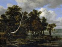 Woodland at Sunset with a Traveller and His Dog-Jacob Isaaksz Ruisdael-Framed Giclee Print