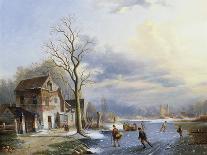 Skaters on a Frozen River-Jacob Jan Coenraad Spohler-Giclee Print