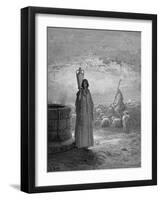 Jacob, Keeping Laban's Flocks, Sees Rachel at the Well, 1866-Gustave Doré-Framed Giclee Print