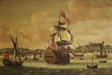 Charles II on Board a Two Decker Man-O-War off Dover-Jacob Knyff Knijff-Framed Giclee Print
