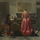 Two Women and a Man Making Music, Ca 1675-Jacob Lucasz Ochtervelt-Stretched Canvas