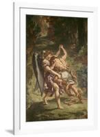 Jacob luttant avec l'Ange-Eugene Delacroix-Framed Giclee Print