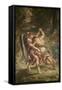 Jacob luttant avec l'Ange-Eugene Delacroix-Framed Stretched Canvas