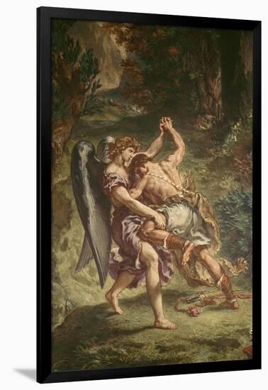 Jacob luttant avec l'Ange-Eugene Delacroix-Framed Giclee Print