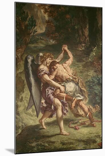 Jacob luttant avec l'Ange-Eugene Delacroix-Mounted Giclee Print