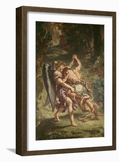 Jacob luttant avec l'Ange-Eugene Delacroix-Framed Giclee Print