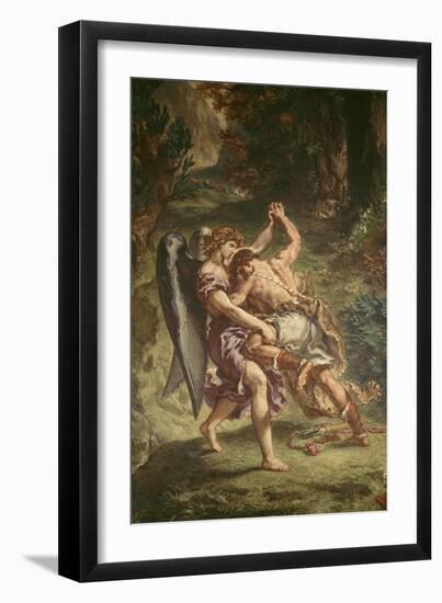 Jacob luttant avec l'Ange-Eugene Delacroix-Framed Giclee Print