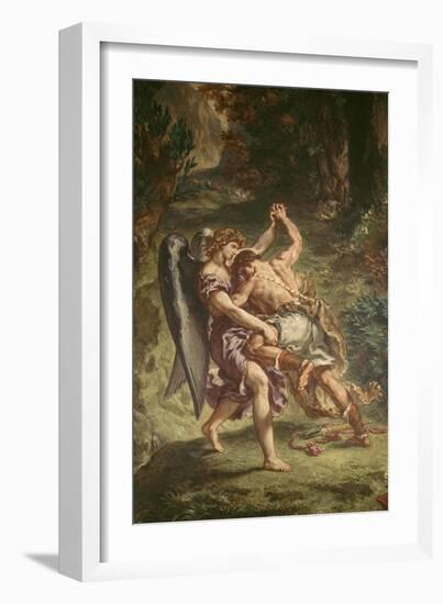 Jacob luttant avec l'Ange-Eugene Delacroix-Framed Giclee Print