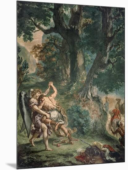 Jacob luttant avec l'Ange-Eugene Delacroix-Mounted Giclee Print