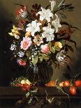 Still Life with a Vase of Flowers and a Dead Frog, Jacob Marrel-Jacob Marrel-Framed Art Print