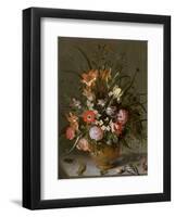 Jacob Marrel, Flowers in a vase-Dutch Florals-Framed Art Print