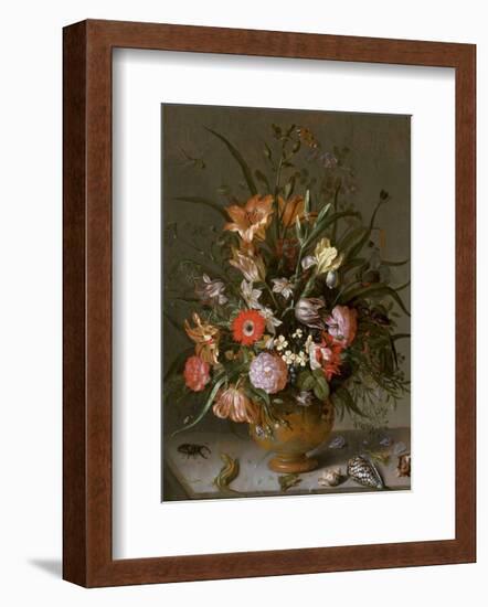 Jacob Marrel, Flowers in a vase-Dutch Florals-Framed Art Print