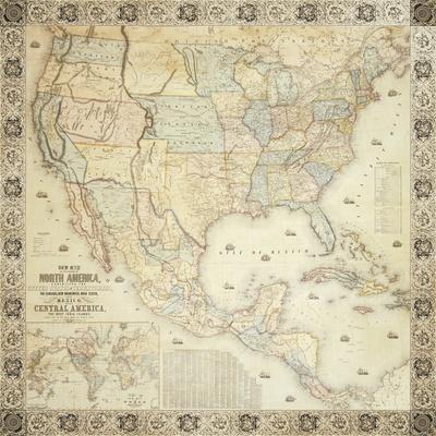Map Of North America, 1853