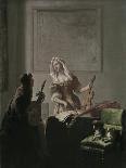 Woman Playing Spinet, Woman Singing and Man Playing Violin-Jacob Ochtervelt-Framed Giclee Print