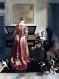 Woman Playing Spinet, Woman Singing and Man Playing Violin-Jacob Ochtervelt-Framed Giclee Print