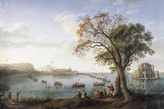 The Bay of Naples Near Santa Lucia Showing the Naval Fleets Returning from Algiers-Jacob Philipp Hackert-Giclee Print