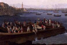 The Bay of Naples Near Santa Lucia Showing the Naval Fleets Returning from Algiers-Jacob Philipp Hackert-Giclee Print