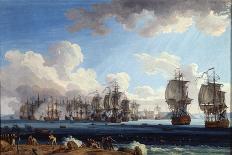 The Russo-Turkish Battle at the Damietta Castle on 1770, 1770-1772-Jacob Philipp Hackert-Framed Giclee Print