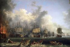 The Sinking of the Russian Battleship St. Evstafius in the Naval Battle of Chesma, 1771-Jacob Philipp Hackert-Giclee Print