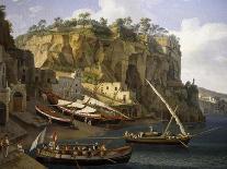 The Bay of Naples Near Santa Lucia Showing the Naval Fleets Returning from Algiers-Jacob Philipp Hackert-Giclee Print