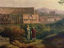 Johann Wolfgang Von Goethe (1749-1832) Visiting the Colosseum in Rome, circa 1790-Jacob-Philippe Hackert-Giclee Print
