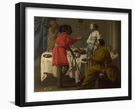 Jacob Reproaching Laban for Giving Him Leah in Place of Rachel, 1627-Hendrick Jansz Terbrugghen-Framed Giclee Print