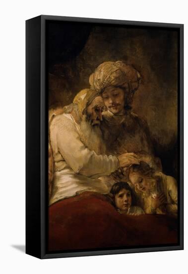 Jacob's Blessing-Rembrandt van Rijn-Framed Stretched Canvas