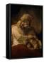 Jacob's Blessing-Rembrandt van Rijn-Framed Stretched Canvas