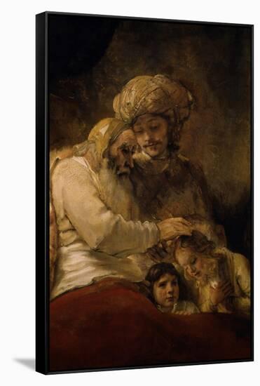 Jacob's Blessing-Rembrandt van Rijn-Framed Stretched Canvas