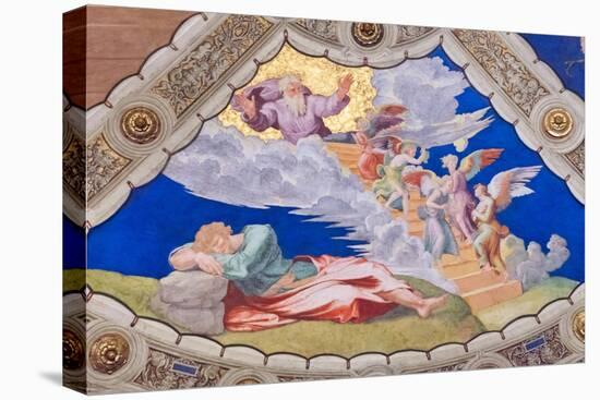 Jacob's Dream, Ceiling of the Stanza Di Eliodoro, Room of Heliodorus (Fresco)-Raphael (1483-1520)-Stretched Canvas