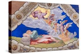 Jacob's Dream, Ceiling of the Stanza Di Eliodoro, Room of Heliodorus (Fresco)-Raphael (1483-1520)-Stretched Canvas