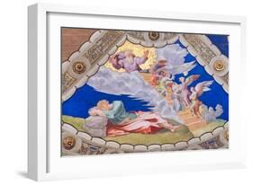 Jacob's Dream, Ceiling of the Stanza Di Eliodoro, Room of Heliodorus (Fresco)-Raphael (1483-1520)-Framed Giclee Print