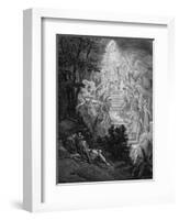 Jacob's Dream of a Stairway Leading to Heaven with God at the Top, 1865-1866-Gustave Doré-Framed Giclee Print