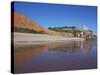 Jacob's Ladder, Clock Tower and Sidmouth Beach, Devon, England, United Kingdom, Europe-Jeremy Lightfoot-Stretched Canvas