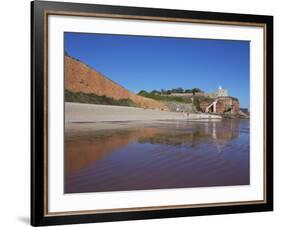 Jacob's Ladder, Clock Tower and Sidmouth Beach, Devon, England, United Kingdom, Europe-Jeremy Lightfoot-Framed Photographic Print