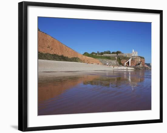 Jacob's Ladder, Clock Tower and Sidmouth Beach, Devon, England, United Kingdom, Europe-Jeremy Lightfoot-Framed Photographic Print