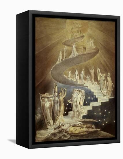 Jacob's Ladder-William Blake-Framed Stretched Canvas