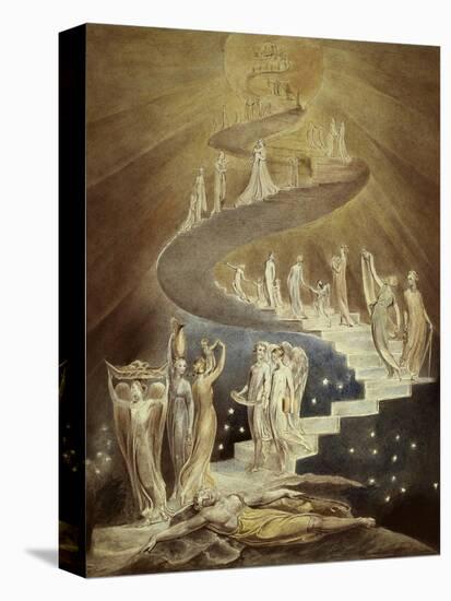 Jacob's Ladder-William Blake-Stretched Canvas