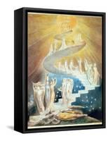 Jacob's Ladder-William Blake-Framed Stretched Canvas