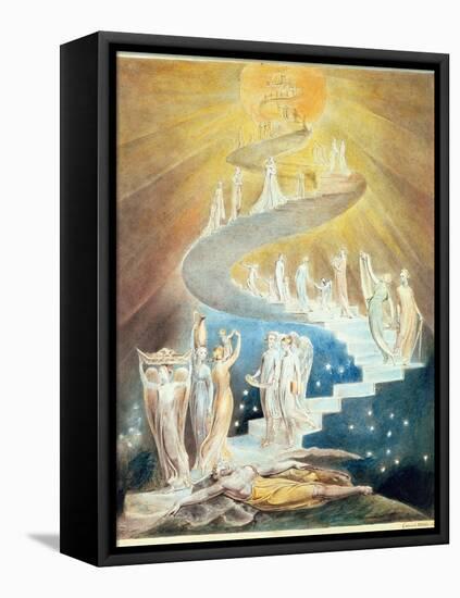 Jacob's Ladder-William Blake-Framed Stretched Canvas