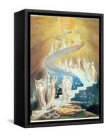 Jacob's Ladder-William Blake-Framed Stretched Canvas