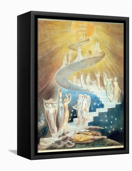 Jacob's Ladder-William Blake-Framed Stretched Canvas