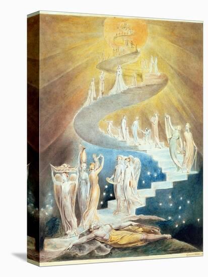 Jacob's Ladder-William Blake-Stretched Canvas