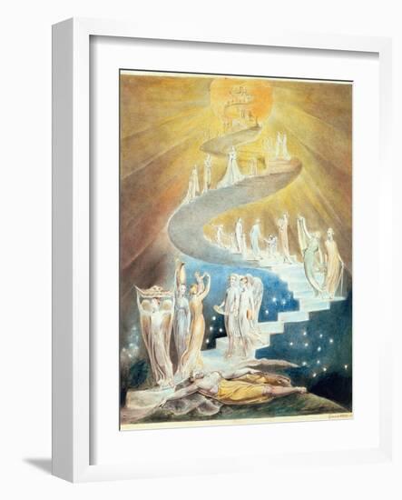 Jacob's Ladder-William Blake-Framed Giclee Print