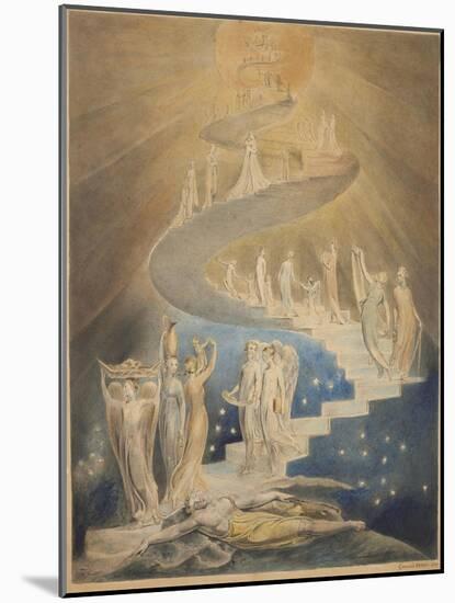 Jacob's Ladder-William Blake-Mounted Art Print