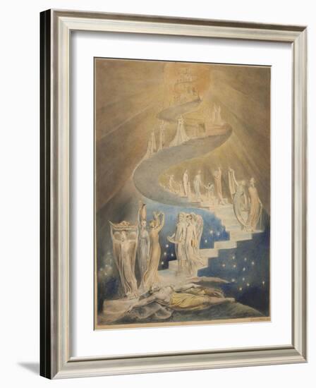 Jacob's Ladder-William Blake-Framed Art Print