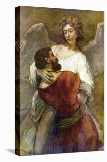 Jacob's Struggle with the Angel-Rembrandt van Rijn-Stretched Canvas