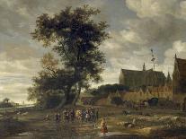 Scene before a Maypole with Alkmaar Church in the Background, 1669-Jacob Salomonsz. Ruysdael-Giclee Print