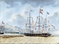 The Johan Melchior Kemper at Anchor by Rotterdam Harbour (Pencil, Pen and Ink and W/C on Paper)-Jacob Spin-Giclee Print