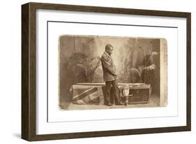 Jacob Wainwright with Livingstone's Coffin, London, 1874-Elliott and Fry Studio-Framed Giclee Print